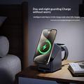 X11 Qi2 15W 3-i-1 MagSafe trådløs ladestasjon med LED-klokke - svart