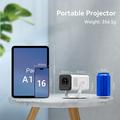 X1AR Android 14 bærbar projektor - 720p, 4K-støtte, Wi-Fi 6, Bluetooth 5.4 - hvit