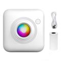 X3 Mini lommetermalprinter med Bluetooth og RGB-belysning - hvit