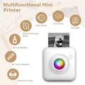 X3 Mini lommetermalprinter med Bluetooth og RGB-belysning - hvit