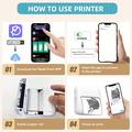 X3 Mini lommetermalprinter med Bluetooth og RGB-belysning - hvit
