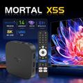 X5S MORTAL Android 14 TV-boks - 8K, Bluetooth-kompatibel stemmefjernkontroll - svart