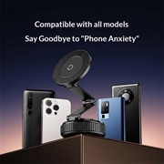 X69ZS Magnetisk bilholder for telefon med 360° rotasjon - grå