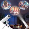 XO-737 Juleprojektorlampe - 16 mønstre, 360° rotasjon, avtakbart stativ - hvit
