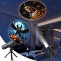 XO-737 Halloween-projeksjonslampe = 16 mønstre, 360 rotasjon, avtakbart stativ – svart