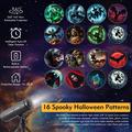 XO-737 Halloween-projeksjonslampe = 16 mønstre, 360 rotasjon, avtakbart stativ – svart
