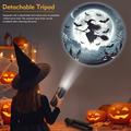 XO-737 Halloween-projeksjonslampe = 16 mønstre, 360 rotasjon, avtakbart stativ – svart
