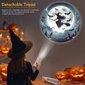 XO-737 Halloween-projeksjonslampe - 16 mønstre, 360° rotasjon, avtakbart stativ - hvit