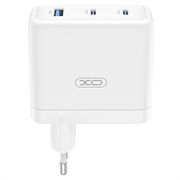 XO CE35 100W PD Vegglader - 2x USB-C & USB-A - Hvit