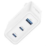 XO CE35 100W PD Vegglader - 2x USB-C & USB-A - Hvit