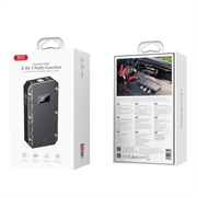 XO CZ025 3-i-1 starthjelp for bil og strømbank 10000 mAh med lommelykt - svart