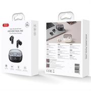 XO G42 TWS Bluetooth 6.0-øretelefoner - ANC + ENC, berøringsstyring og ladetui - svart