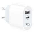 Prio Fast Charge Verdens Reiseadapter med USB-A, USB-C - 20W - Hvit