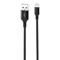XO NB143 USB til Lightning ladekabel - 2,4 A, 1 m - svart