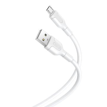 XO NB212 USB til MicroUSB-kabel - 1 m, 2,1A - Hvit