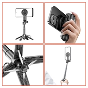 XO SS22 4-i-1 magnetisk Bluetooth-selfiestick og stativ - svart