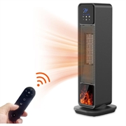 XY-801 Bærbar elektrisk keramisk varmeovn, 2200W, med fjernkontroll - svart