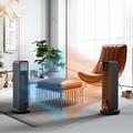 XY-801 Bærbar elektrisk keramisk varmeovn, 2200W, med fjernkontroll - svart