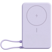 Xiaomi 10000mAh magnetisk powerbank - USB-C-kabel, digitalt display og sammenleggbart stativ - 33W - lilla