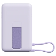 Xiaomi 10000mAh magnetisk powerbank - USB-C-kabel, digitalt display og sammenleggbart stativ - 33W - lilla