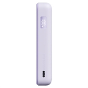 Xiaomi 10000mAh magnetisk powerbank - USB-C-kabel, digitalt display og sammenleggbart stativ - 33W - lilla