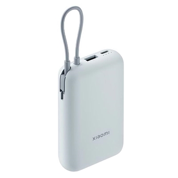 Xiaomi 10000mAh Powerbank med integrert USB-C-kabel 22.5W - isblå