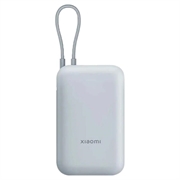 Xiaomi 10000mAh Powerbank med integrert USB-C-kabel 22.5W - isblå