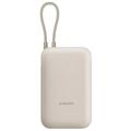 Xiaomi 10000mAh Powerbank med integrert USB-C-kabel 22.5W - Beige