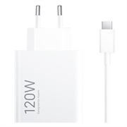 Xiaomi 120W HyperCharge Combo-vegglader med USB-C-kabel MDY-14-EE - hvit