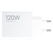 Xiaomi 120W HyperCharge Combo-vegglader med USB-C-kabel MDY-14-EE - hvit