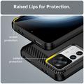 Xiaomi 12T/12T Pro Børstet TPU Deksel - Karbonfiber
