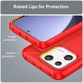 Xiaomi 13 Børstet TPU Deksel - Karbonfiber - Rød