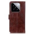 Xiaomi 14 Lommebok-deksel med Magnetisk Lukning - Brun