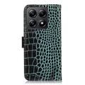 Xiaomi 14T Crocodile Series Lommebok-deksel i Lær med RFID - Grønn