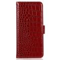 Xiaomi 14T Crocodile Series Lommebok-deksel i Lær med RFID - Rød