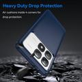 Xiaomi 14T Pro Børstet TPU Deksel - Karbonfiber - Blå