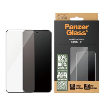Xiaomi 15 PanzerGlass Ultra-Wide Fit Skjermbeskytter - Svart Kant