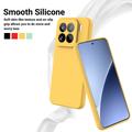Xiaomi 15 Pro Flytende silikon-deksel med håndstropp - gul