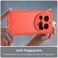 Xiaomi 15 Ultra Børstet TPU Deksel - Karbonfiber - Rød