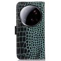 Xiaomi 15 Ultra Crocodile Series Lommebok-deksel i Lær med RFID - Grønn