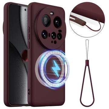 Xiaomi 15 Ultra Liquid Silikondeksel - MagSafe-kompatibel - Vinrød