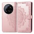 Xiaomi 15 Ultra Mandala Series Lommebok-deksel - Roségull