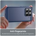 Xiaomi 15T Pro Børstet TPU-deksel - karbonfiber - blå