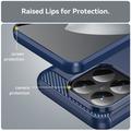 Xiaomi 15T Pro Børstet TPU-deksel - karbonfiber - blå