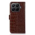 Xiaomi 15T Pro Crocodile Series Lommebok-deksel i Lær med RFID - Brun