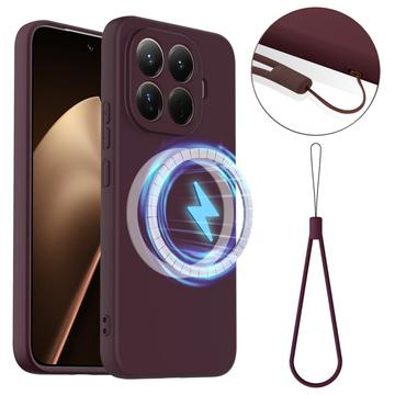 Xiaomi 15T Pro Liquid Silikondeksel - MagSafe-kompatibel - Vinrød