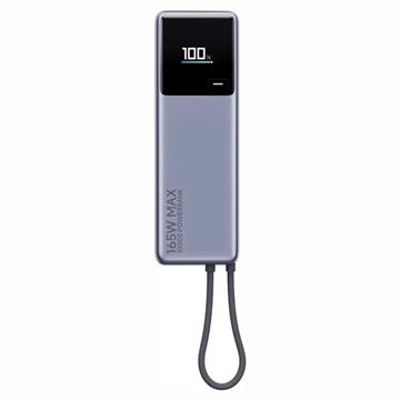 Xiaomi 165W Powerbank med integrert USB-C-kabel 10000mAh - Grå