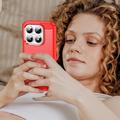 Xiaomi 17 børstet TPU-deksel - karbonfiber - rød