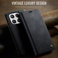 Xiaomi 17 Caseme 033 Lommebok-etui med kalvestruktur og RFID-blokkering - Svart