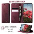 Xiaomi 17 Caseme 033 Lommebok-etui med kalvestruktur og RFID-blokkering - rød